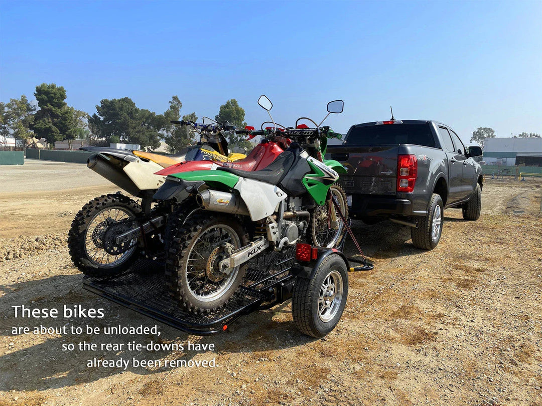 3-Rail Freestyle Motorcycle Trailer Stand, Store or Roll