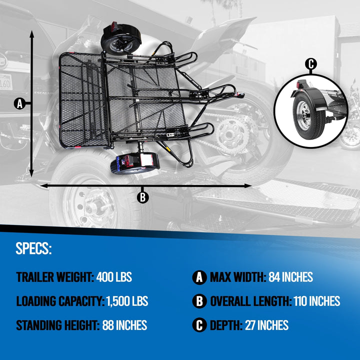 Refurbished Stand-Up™  Dirt Bike Trailer, Sport Bike & Scooter Trailer